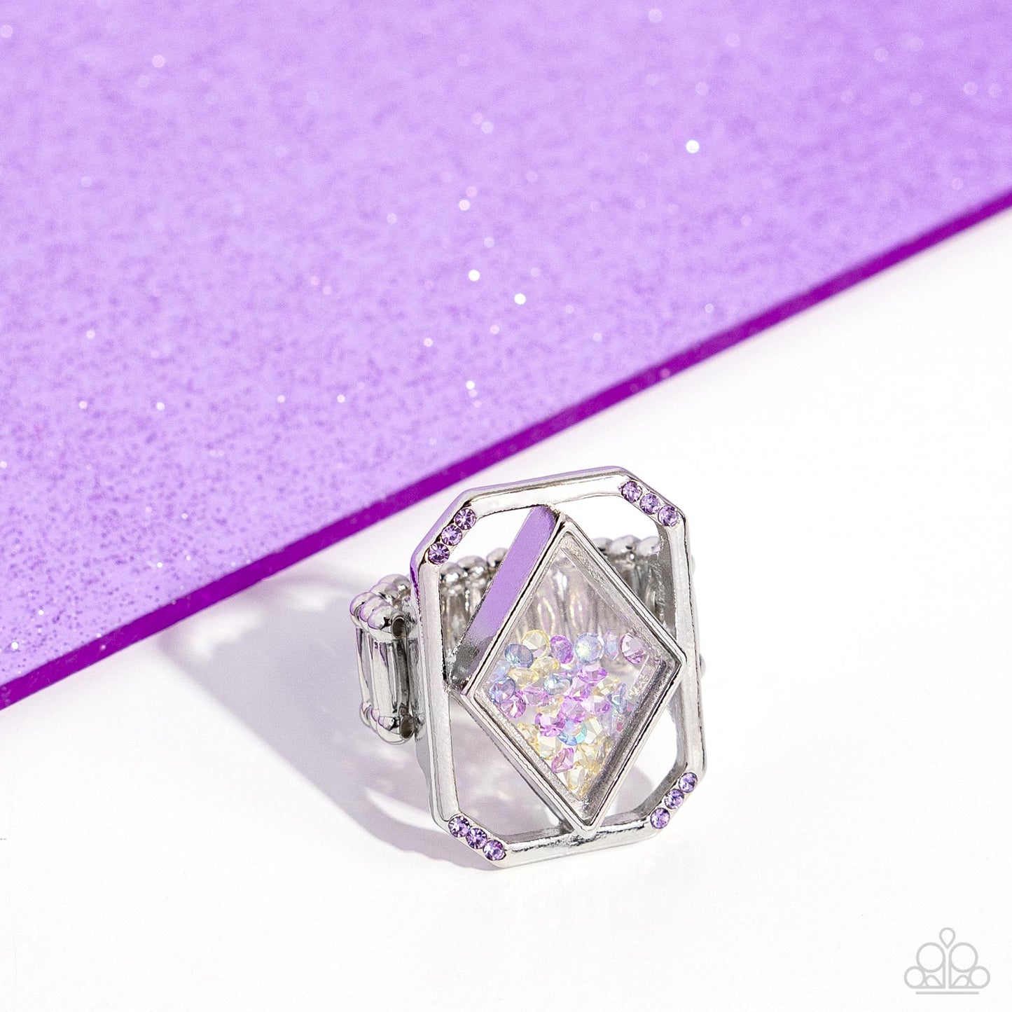 Diamond in the STUFF - Purple Ring - Empower Me Pink Exclusive - Paparazzi Accessories