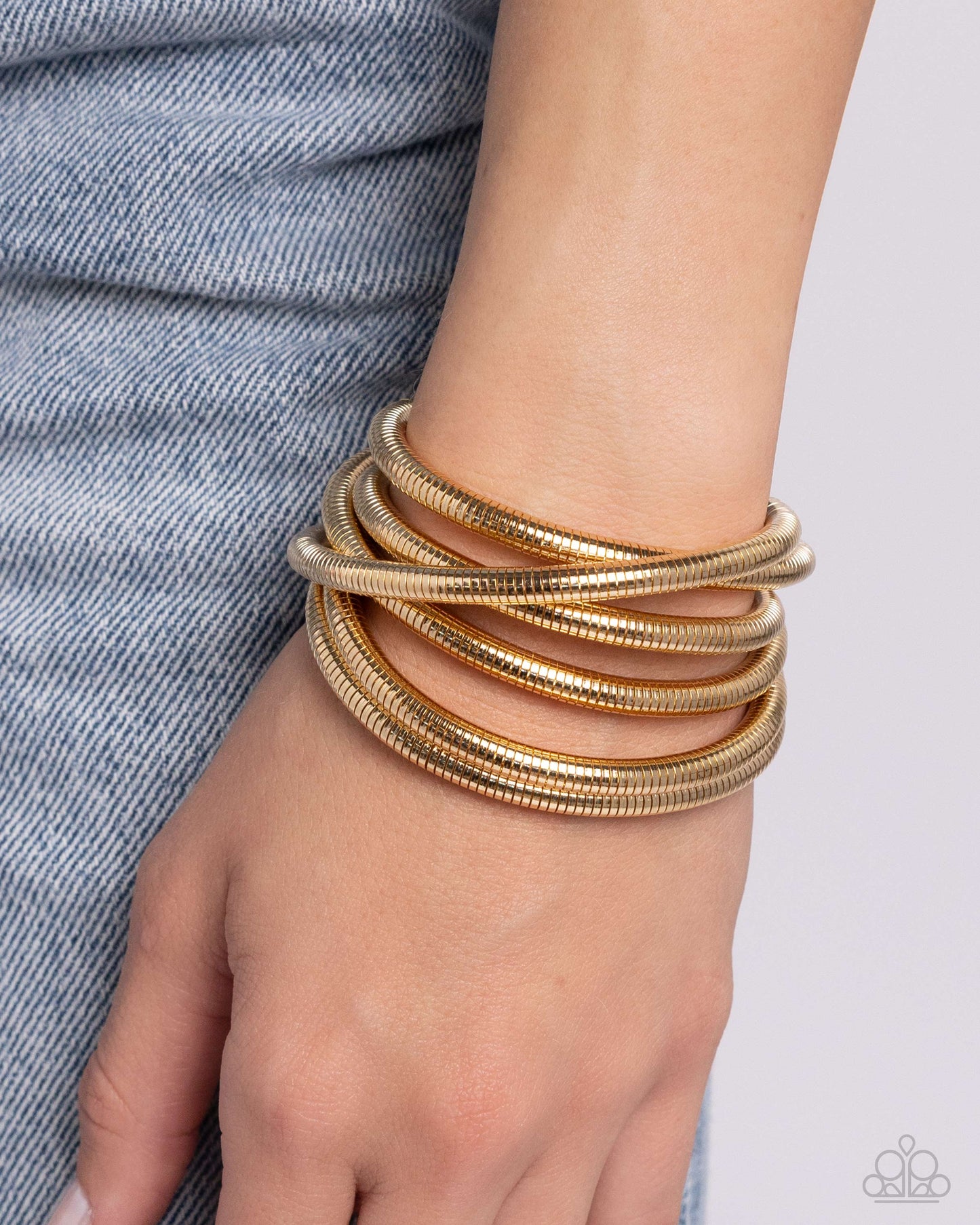 Stacked Severity - Gold Bracelet - Paparazzi Accessories