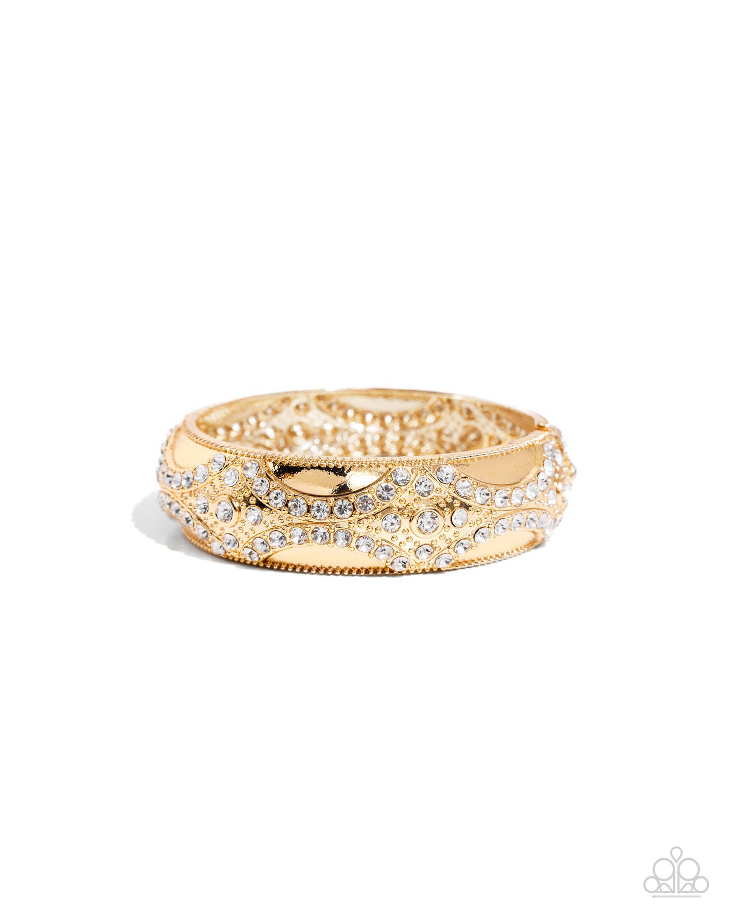 Draped in Decadence - Gold Hinge Bracelet - Paparazzi Accessories