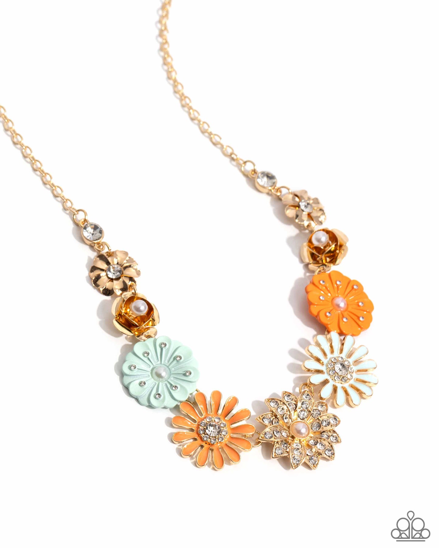 Garden Gesture - Multi Enamel Flower Necklace - Life of the Party Exclusive - Paparazzi Accessories