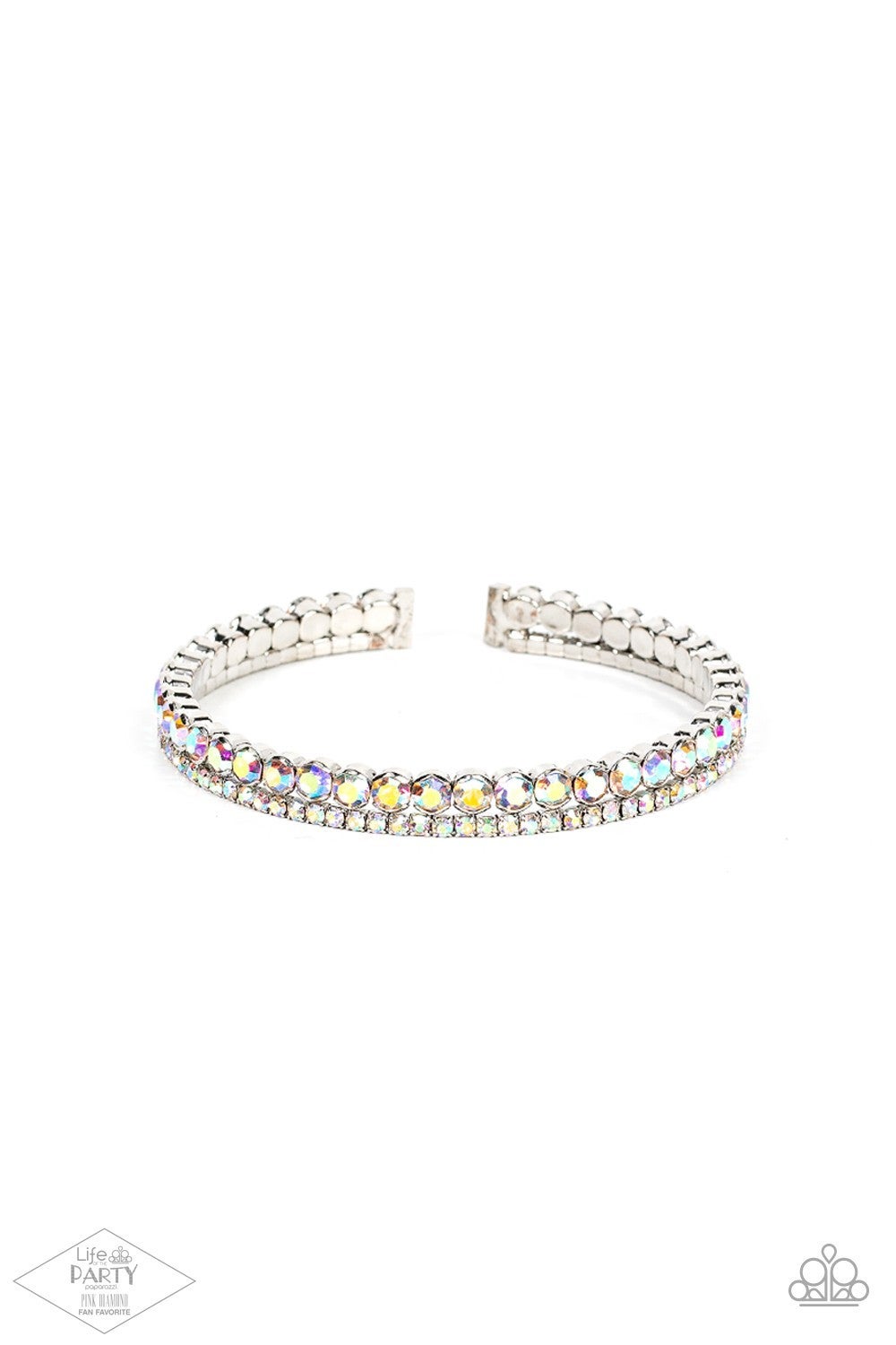 Fairytale Sparkle - Multi Iridescent Flex Cuff Bracelet -  Life of the Party Pink Diamond Exclusive - Paparazzi Accessories