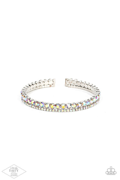 Fairytale Sparkle - Multi Iridescent Flex Cuff Bracelet -  Life of the Party Pink Diamond Exclusive - Paparazzi Accessories