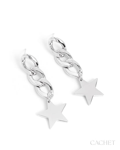 Notoriété - Rhodium-Plated Star Post Earrings - CACHET by Paparazzi - 2026 Diamond Trip Exclusive
