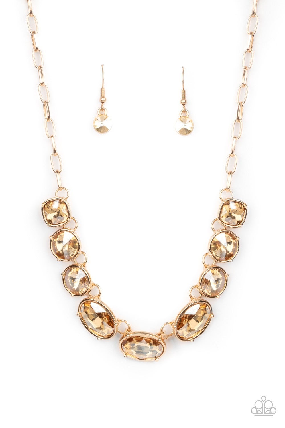 Gorgeously Glacial - Gold Necklace - Paparazzi Accessories
