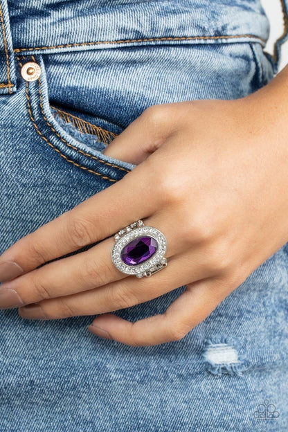 Always OVAL-achieving - Purple Rhinestone Ring - Paparazzi Accessories