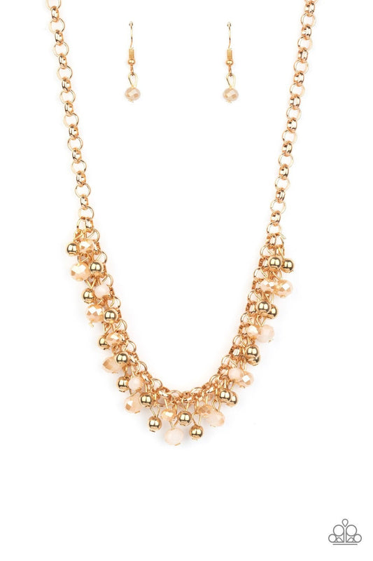 Trust Fund Baby - Gold - Faceted Bead Necklace - Paparazzi Accessories