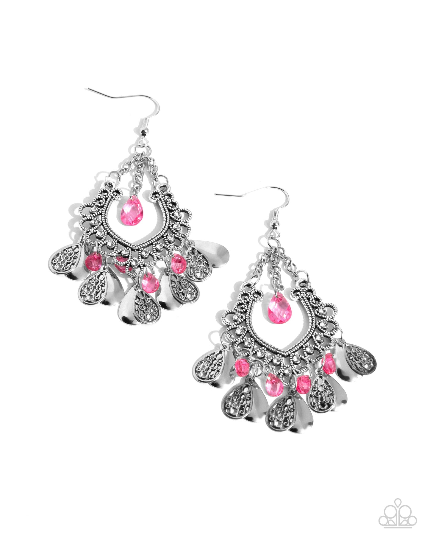 Musical Gardens - Pink Fishhook Earrings - Paparazzi Accessories