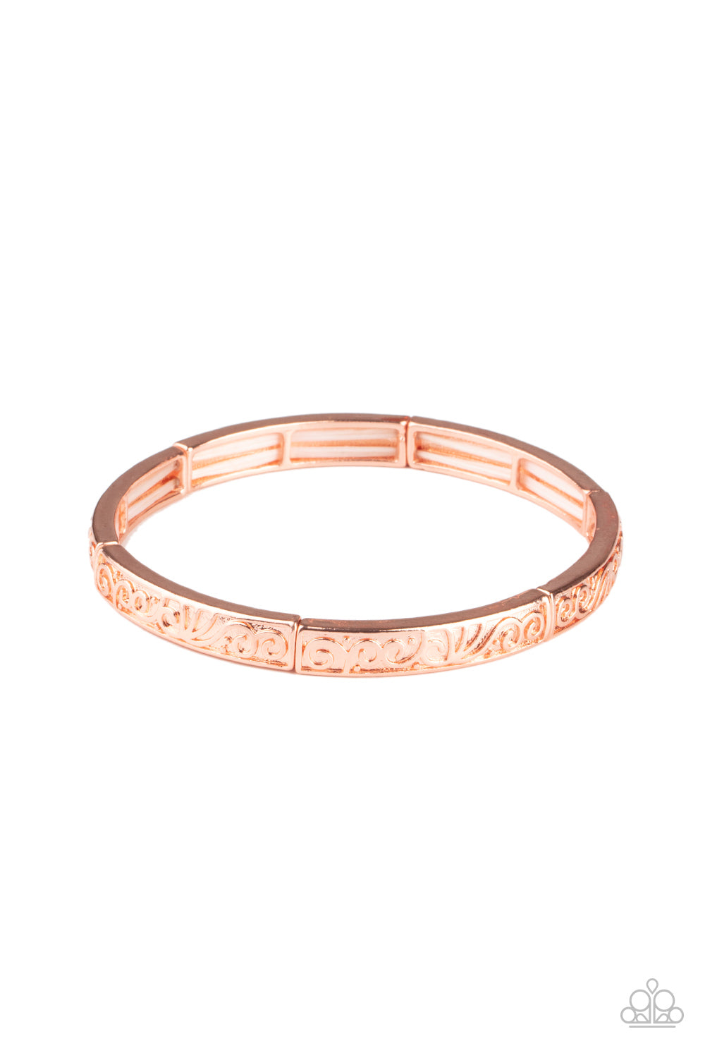 Precisely Petite - Copper Filigree Stretchy Bracelet - Paparazzi Accessories