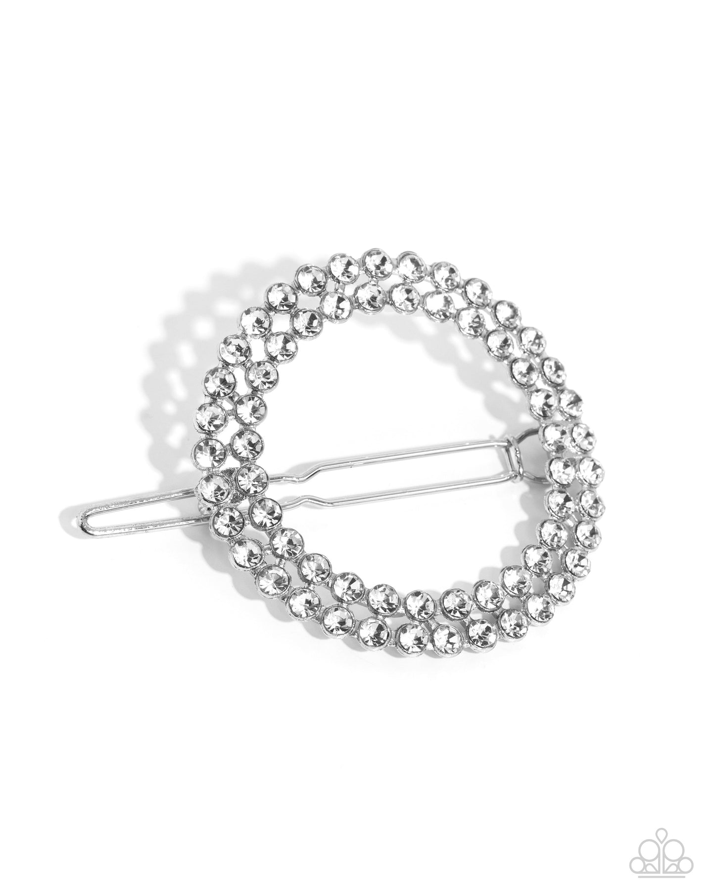 Inner CIRCLET - White Rhinestone Hair Clip - Paparazzi Accessories