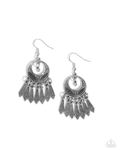 PRAIRIE For Me - Silver Fishhook Earrings - Paparazzi Accessories