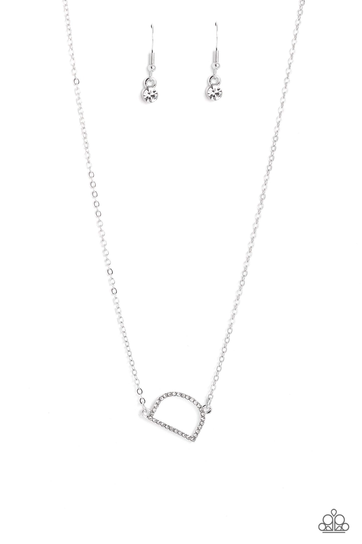 INITIALLY Yours - D - White Necklace - Paparazzi Accessories