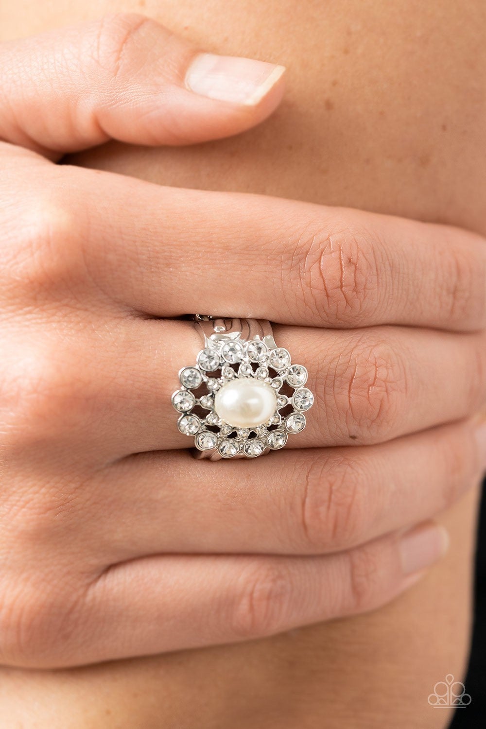 A-list Admirer - White Pearl Ring - Paparazzi Accessories