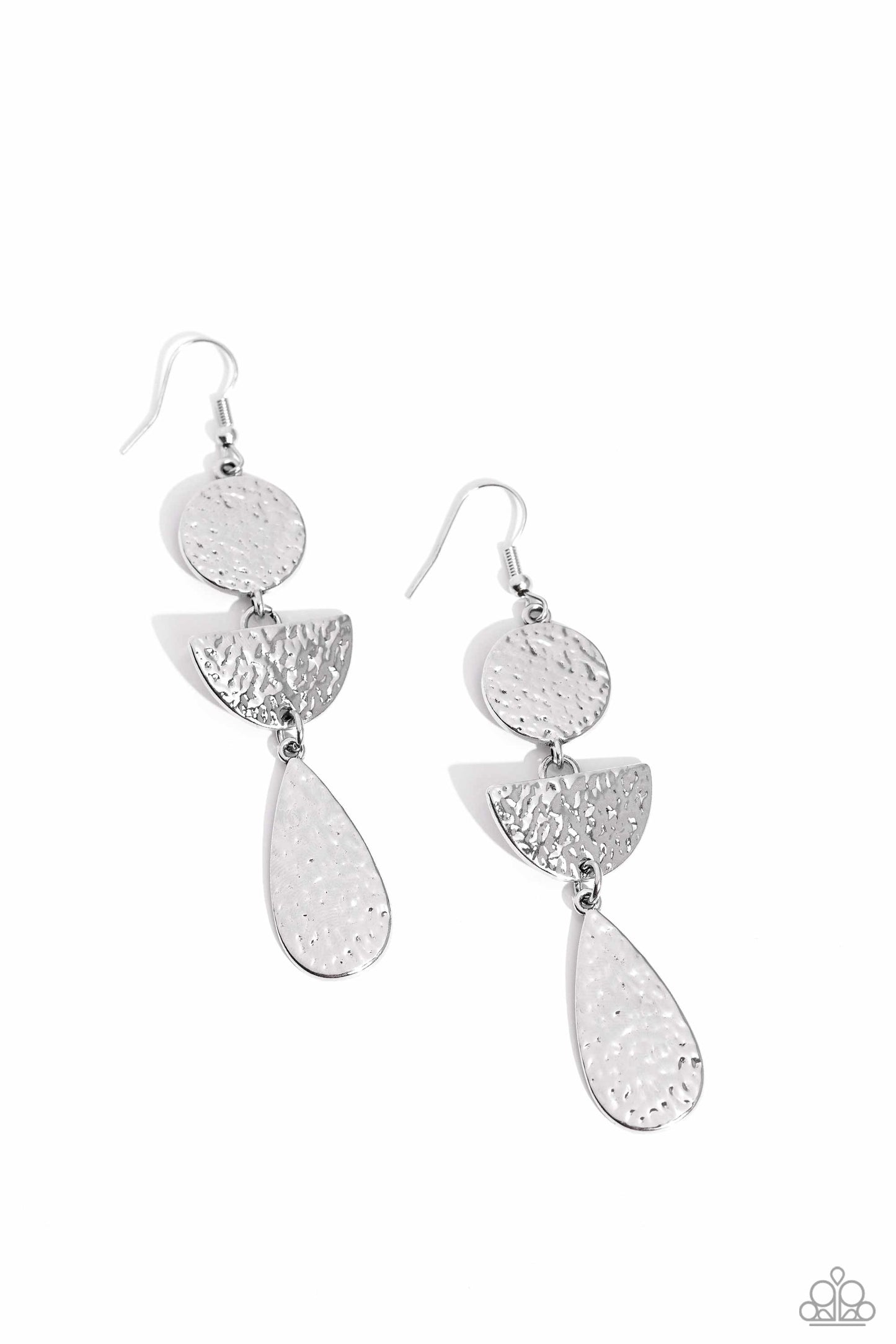 Artisanal Allure - Silver Fishhook Earrings - Paparazzi Accessories