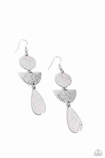 Artisanal Allure - Silver Fishhook Earrings - Paparazzi Accessories