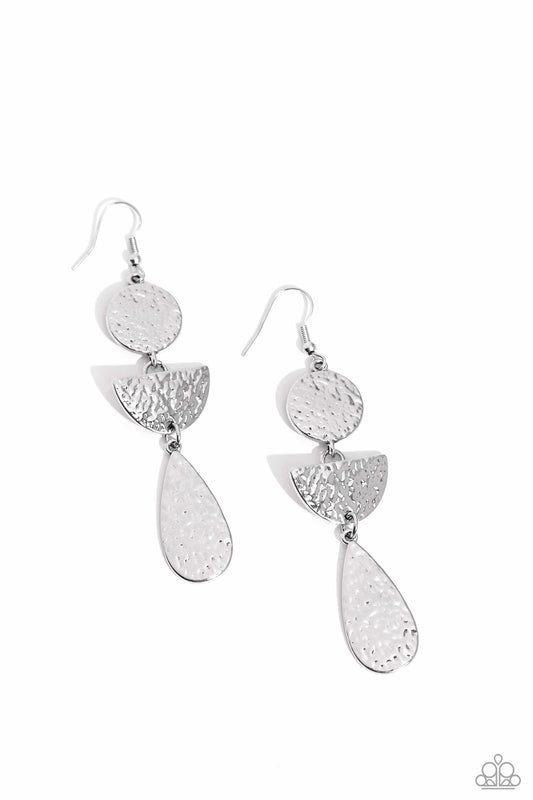 Artisanal Allure - Silver Fishhook Earrings - Paparazzi Accessories
