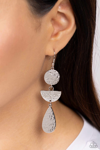 Artisanal Allure - Silver Fishhook Earrings - Paparazzi Accessories
