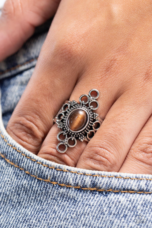 Mystical Mystique - Brown Tigers Eye Ring - Paparazzi Accessories
