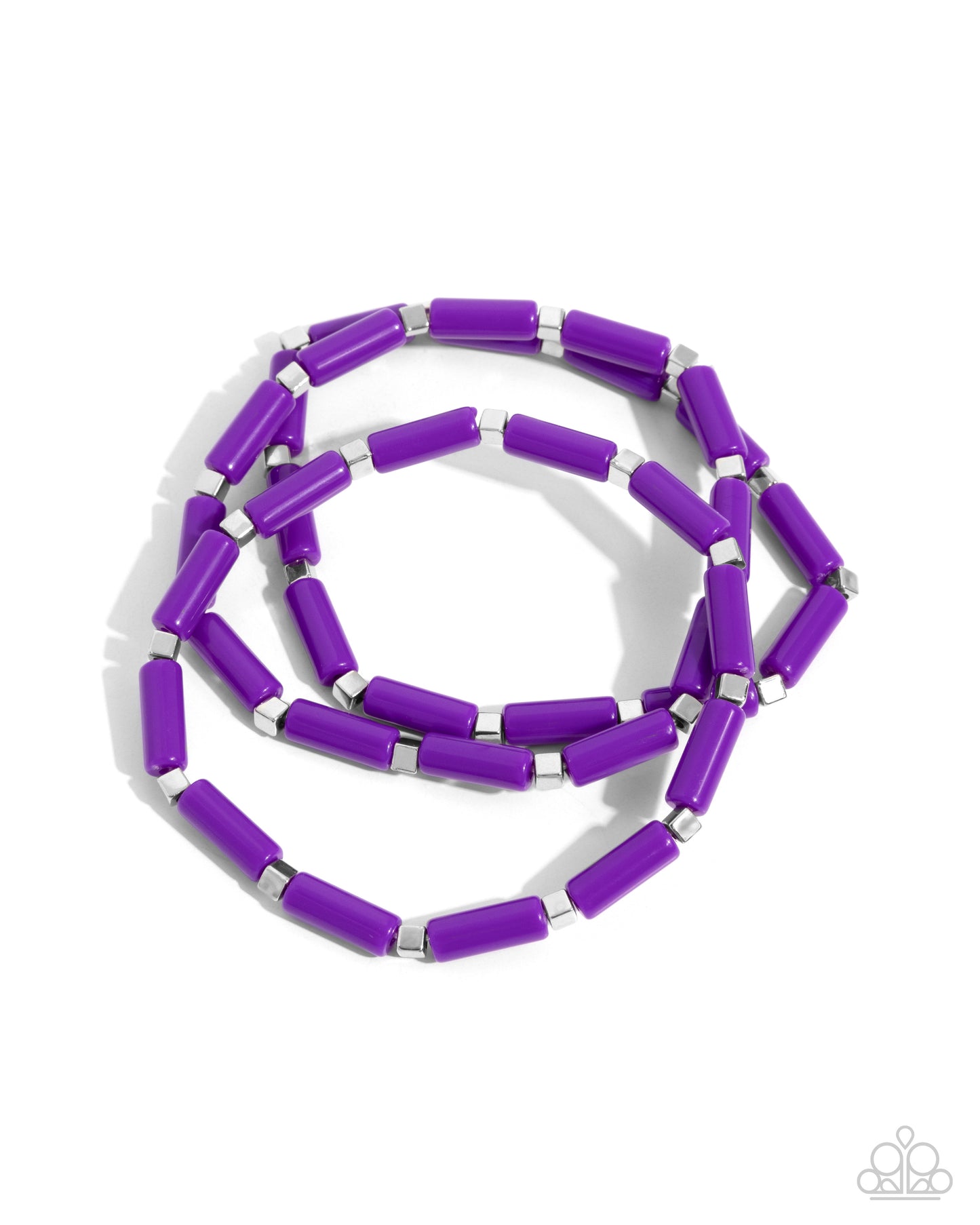 Radiantly Retro - Purple Stretchy Bracelets - Paparazzi Accessories