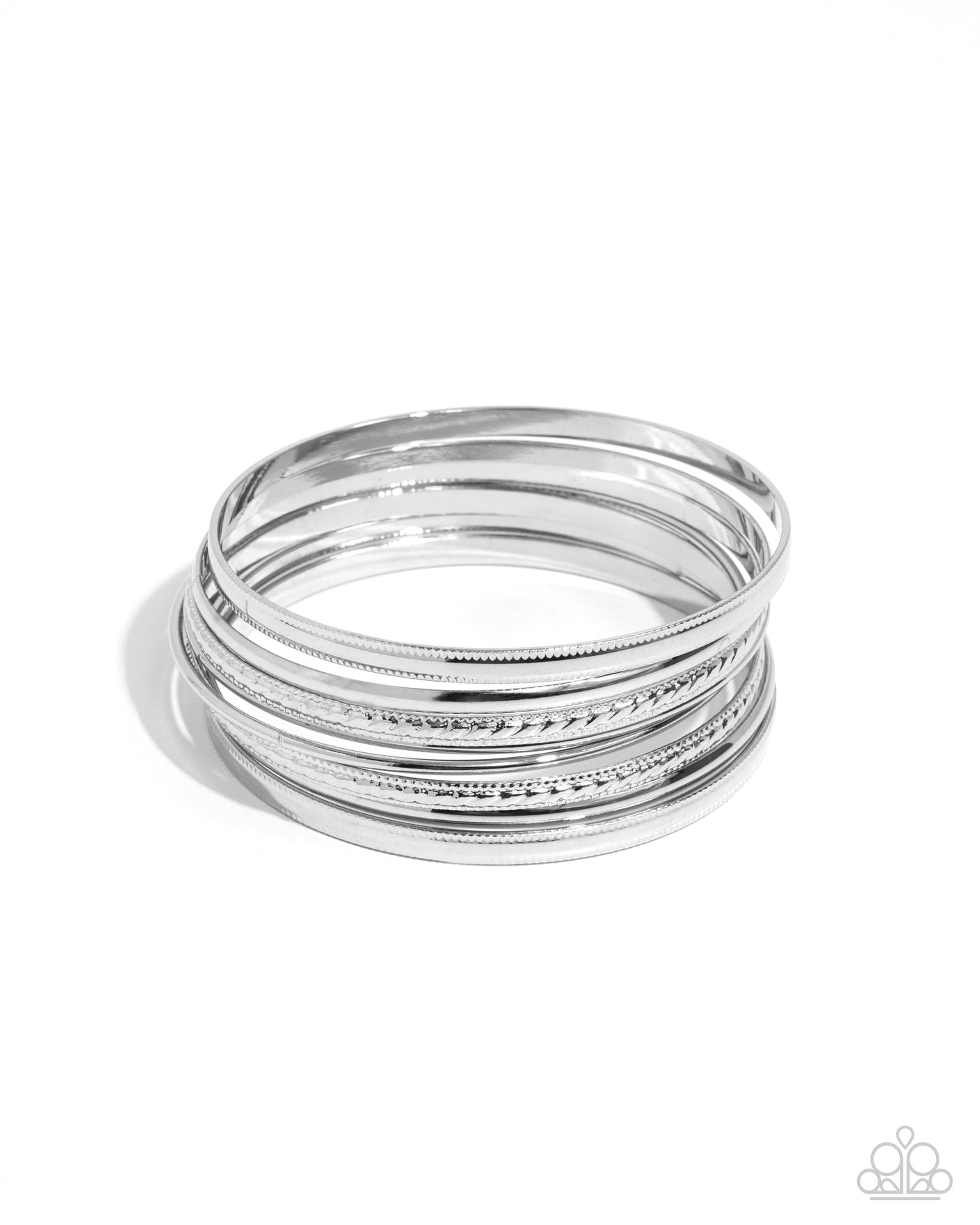 Stackable Shimmer - Silver Bangle Bracelets - Paparazzi Accessories