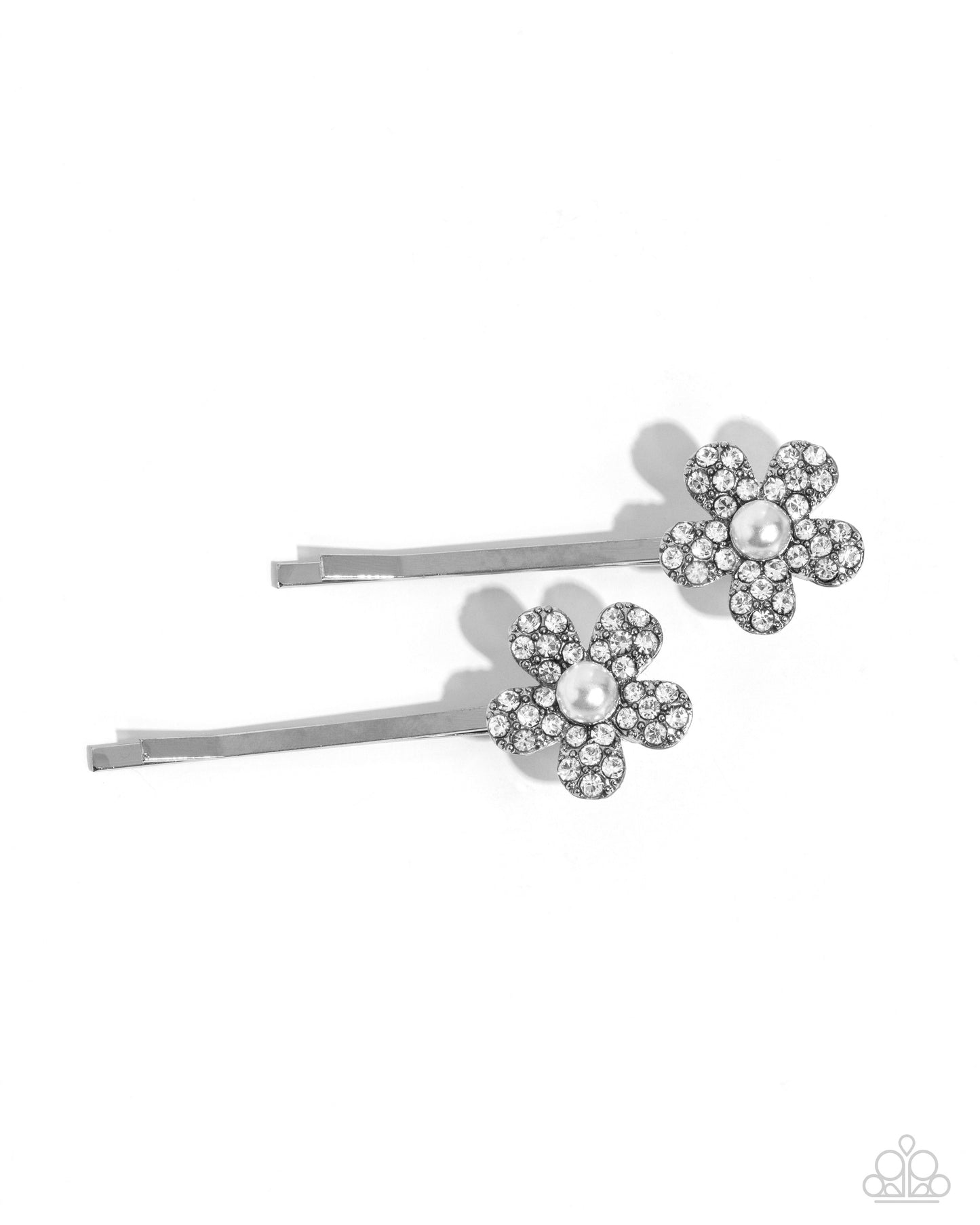 Playfully Perennial - White Bobby Pins - Paparazzi Accessories