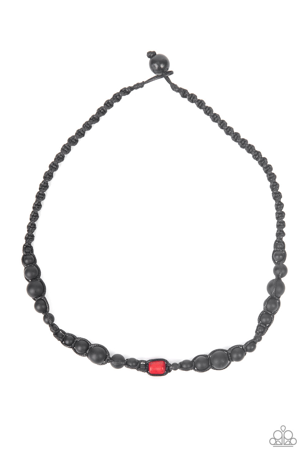 Boldly Bodacious - Red Crackle Stone Urban Necklace - Paparazzi Accessories