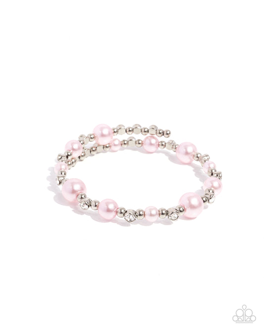 Chicly Celebrity - Pink Pearl Coil Bracelet - Paparazzi Accessories