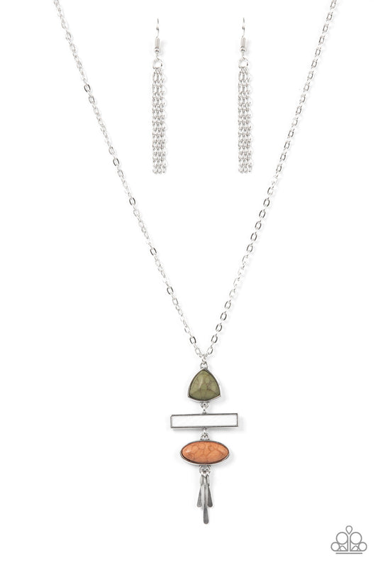 Artisan Eden - Multi Crackle Stone Necklace - Paparazzi Accessories