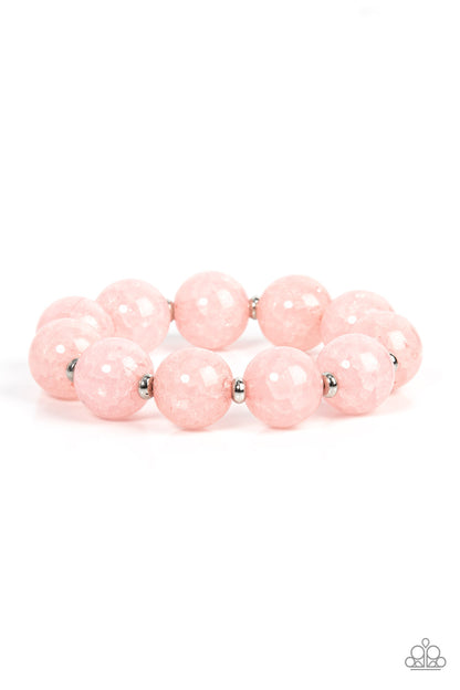 Arctic Affluence - Pink Stretchy Bracelet - Paparazzi Accessories