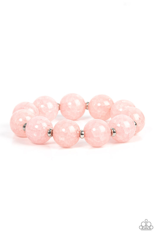 Arctic Affluence - Pink Stretchy Bracelet - Paparazzi Accessories