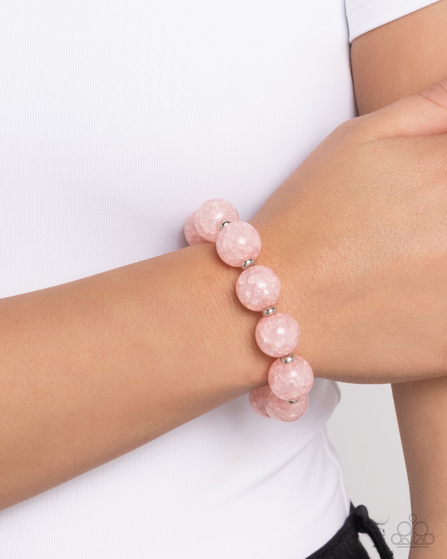 Arctic Affluence - Pink Stretchy Bracelet - Paparazzi Accessories
