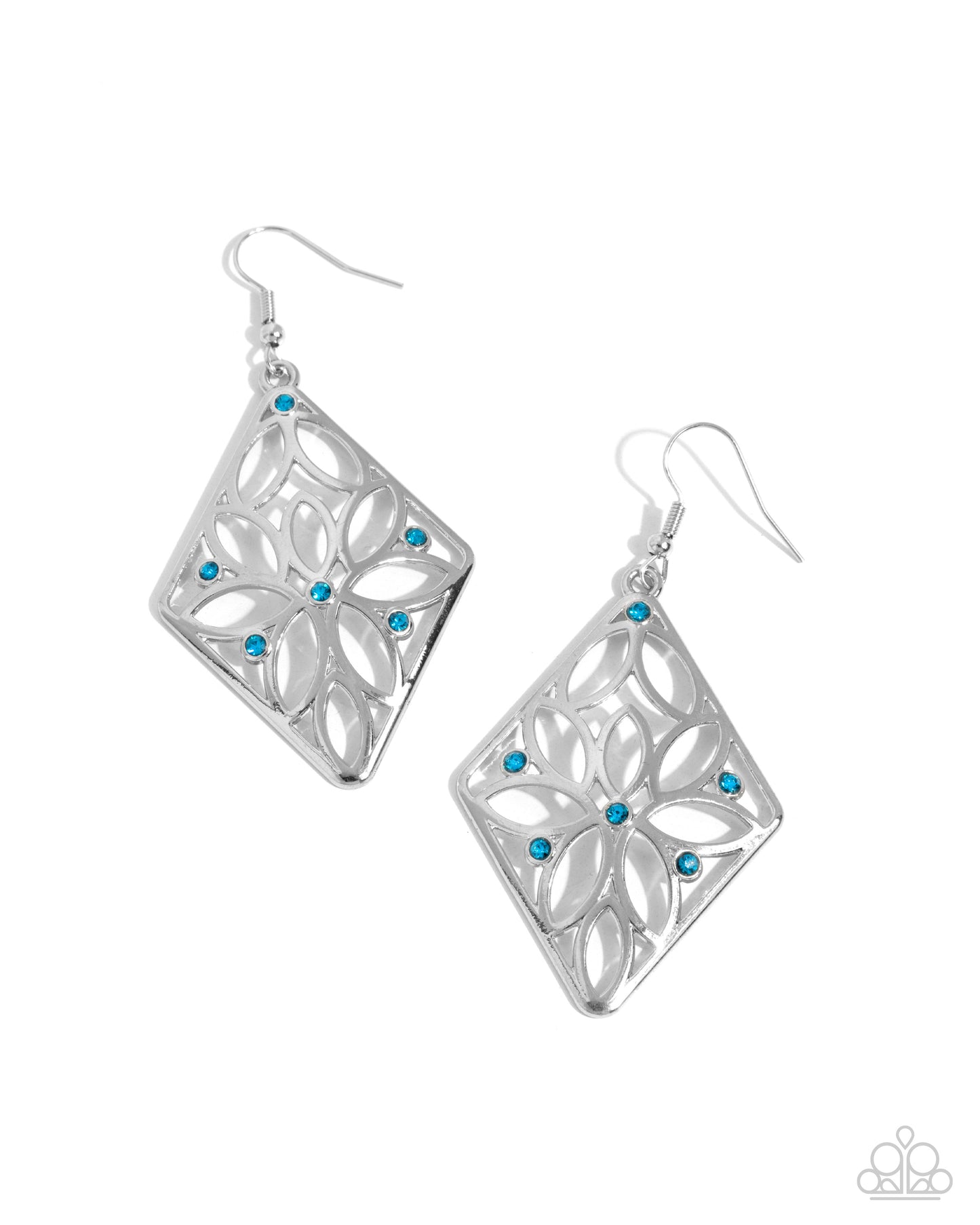 Pumped Up Posies - Blue Fishhook Earrings - Paparazzi Accessories