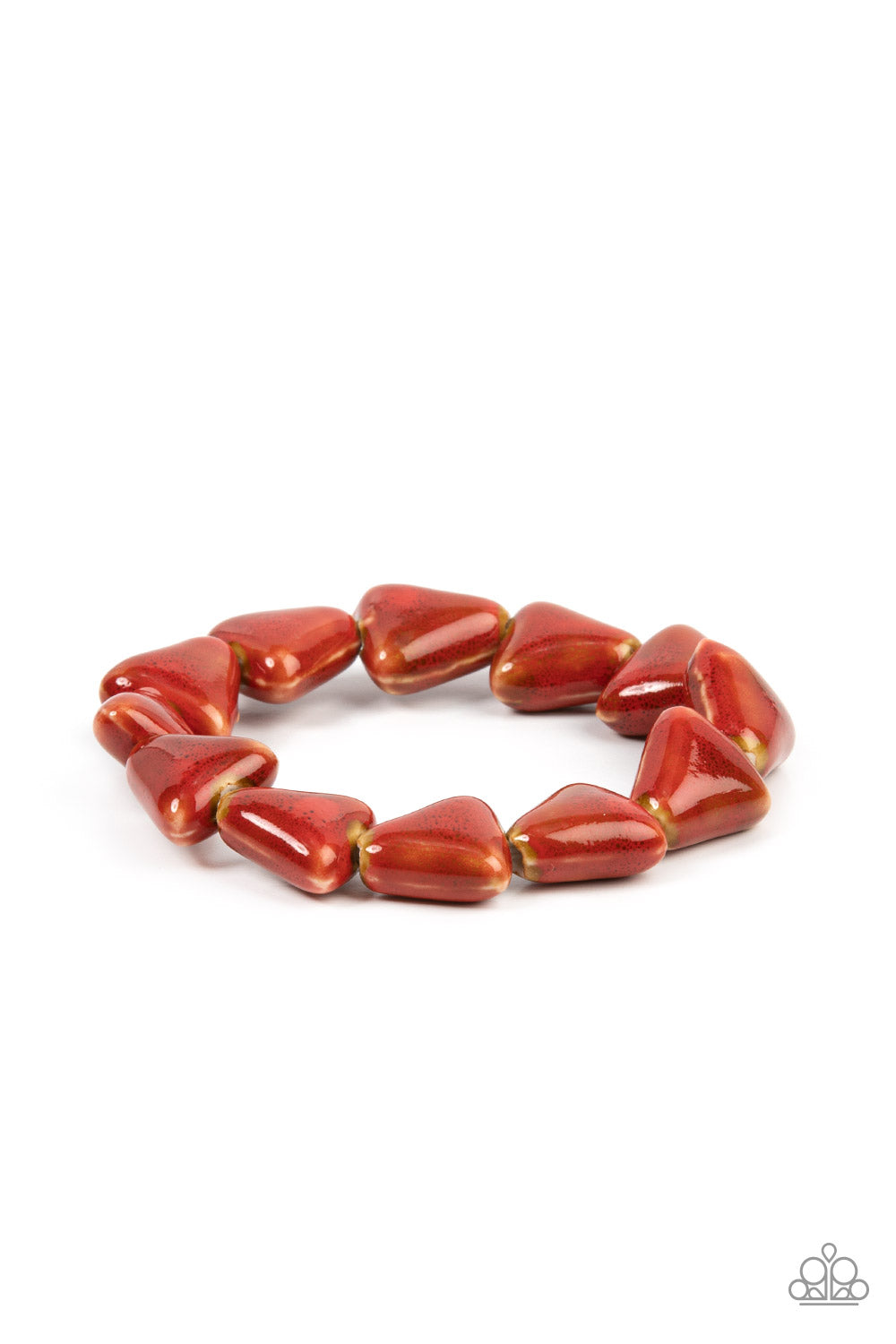 SHARK Out of Water - Red Ceramic Stretchy Bracelet - Paparazzi Accessories