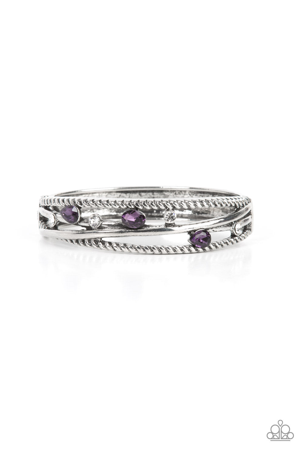 Bonus Bling - Purple Hinge Bracelet - Paparazzi Accessories
