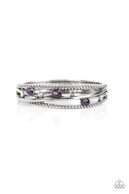 Bonus Bling - Purple Hinge Bracelet - Paparazzi Accessories