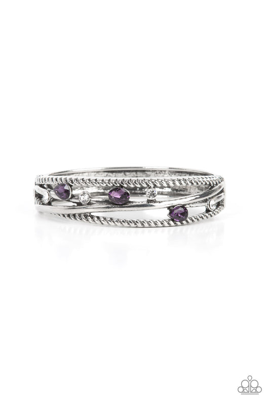 Bonus Bling - Purple Hinge Bracelet - Paparazzi Accessories