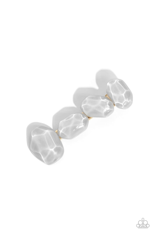 Heart of GEMSTONE - Silver Hair Clip - Paparazzi Accessories