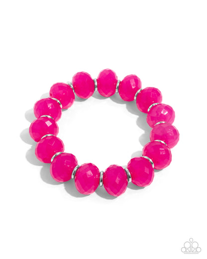 This is My Jam! - Pink Beaded Stretchy Bracelet - Paparazzi Accessories