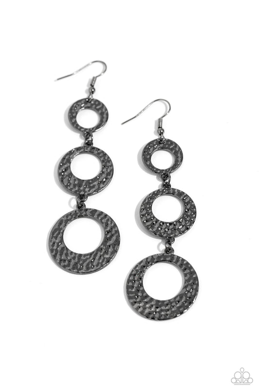 High Society Stunner - Black Fishhook Earrings - Paparazzi Accessories