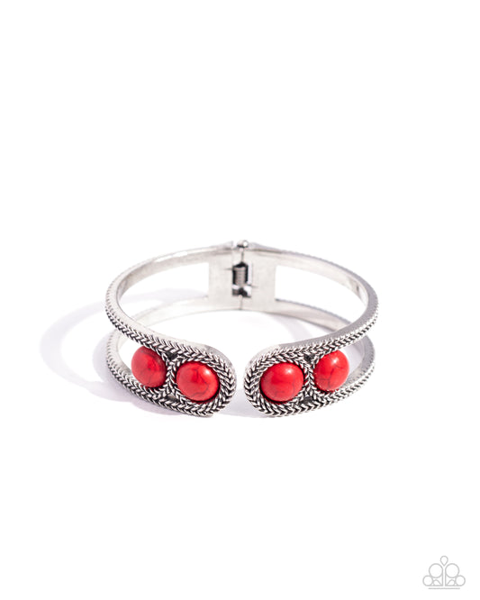 Desert Myth - Red Hinge Bracelet - Paparazzi Accessories