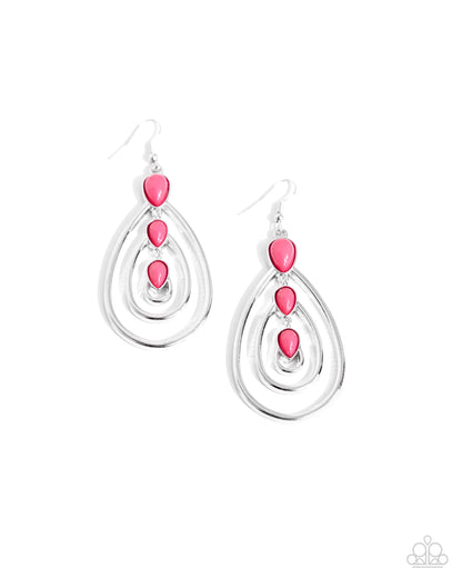 Sweat and TIERS - Pink Fishhook Earrings - Paparazzi Accessories
