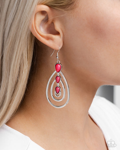 Sweat and TIERS - Pink Fishhook Earrings - Paparazzi Accessories