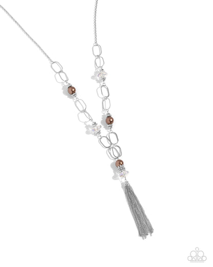 Taken with Tassels - Brown Necklace - Paparazzi Accessories