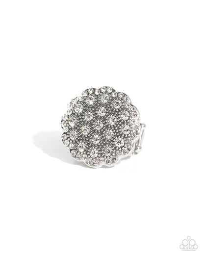 Blingy Bouquet - White Ring - Paparazzi Accessories