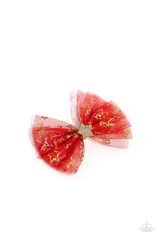 Have a SUPERSTAR Day - Red Bow Hair Clip - Paparazzi Accessories