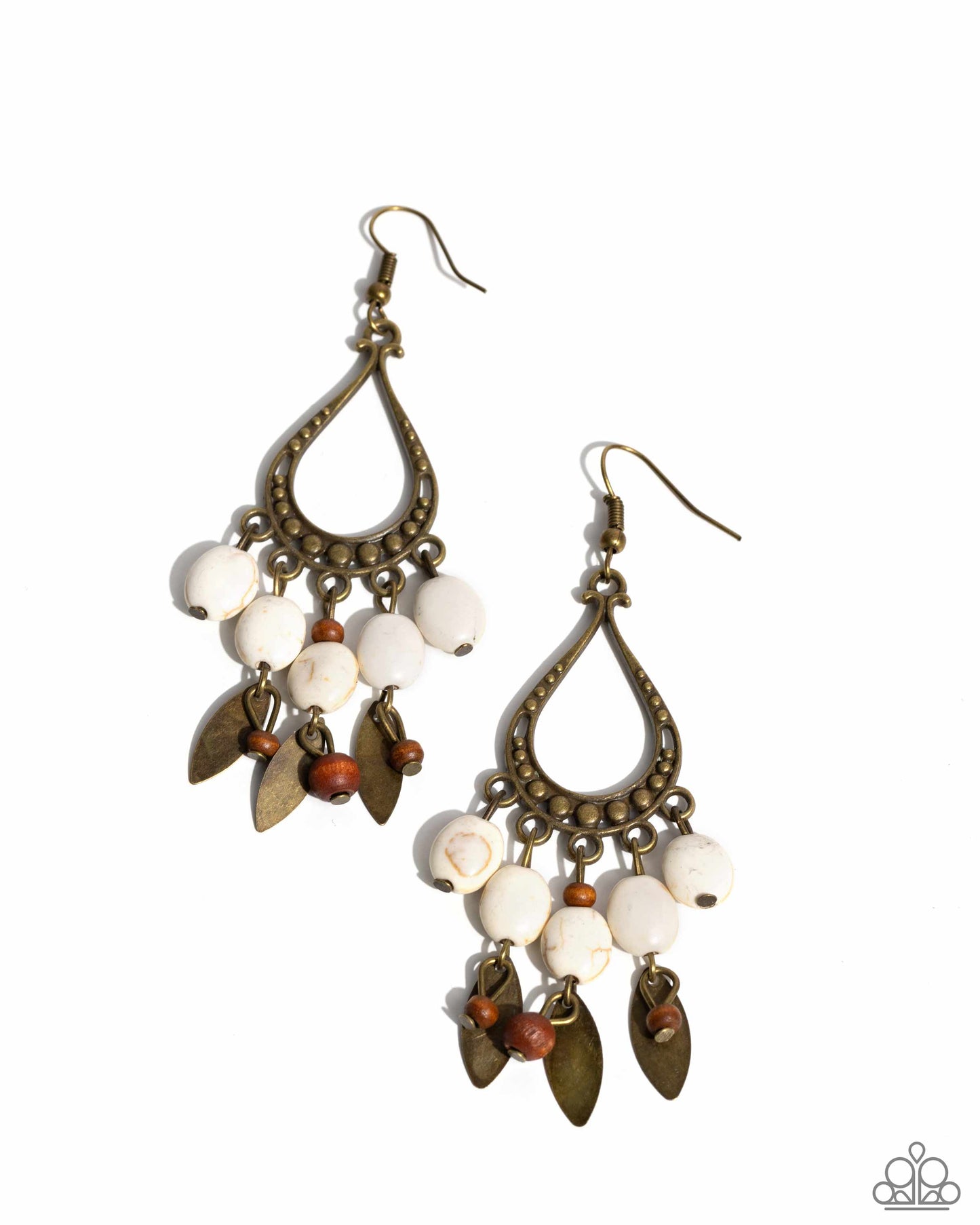 Adobe Air - Brass Fishhook Earrings - Paparazzi Accessories