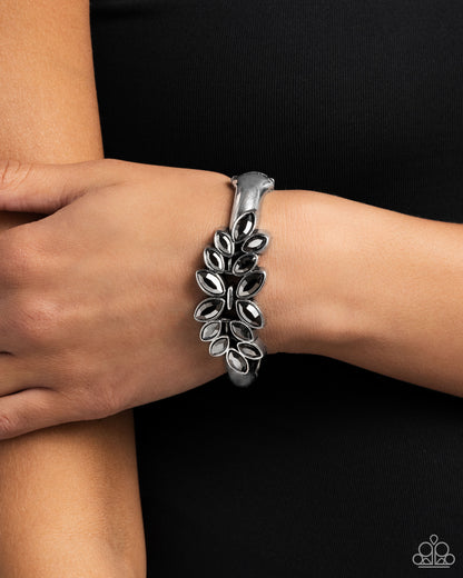 Glamorously Garnished - Silver Hinge Bracelet - Paparazzi Accessories