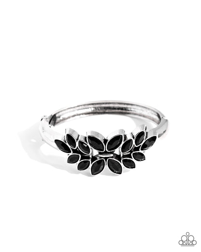 Glamorously Garnished - Black Hinge Bracelet - Paparazzi Accessories