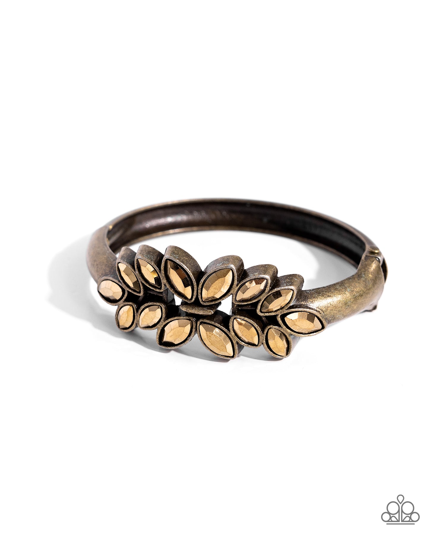 Glamorously Garnished - Brass Hinge Bracelet - Paparazzi Accessories
