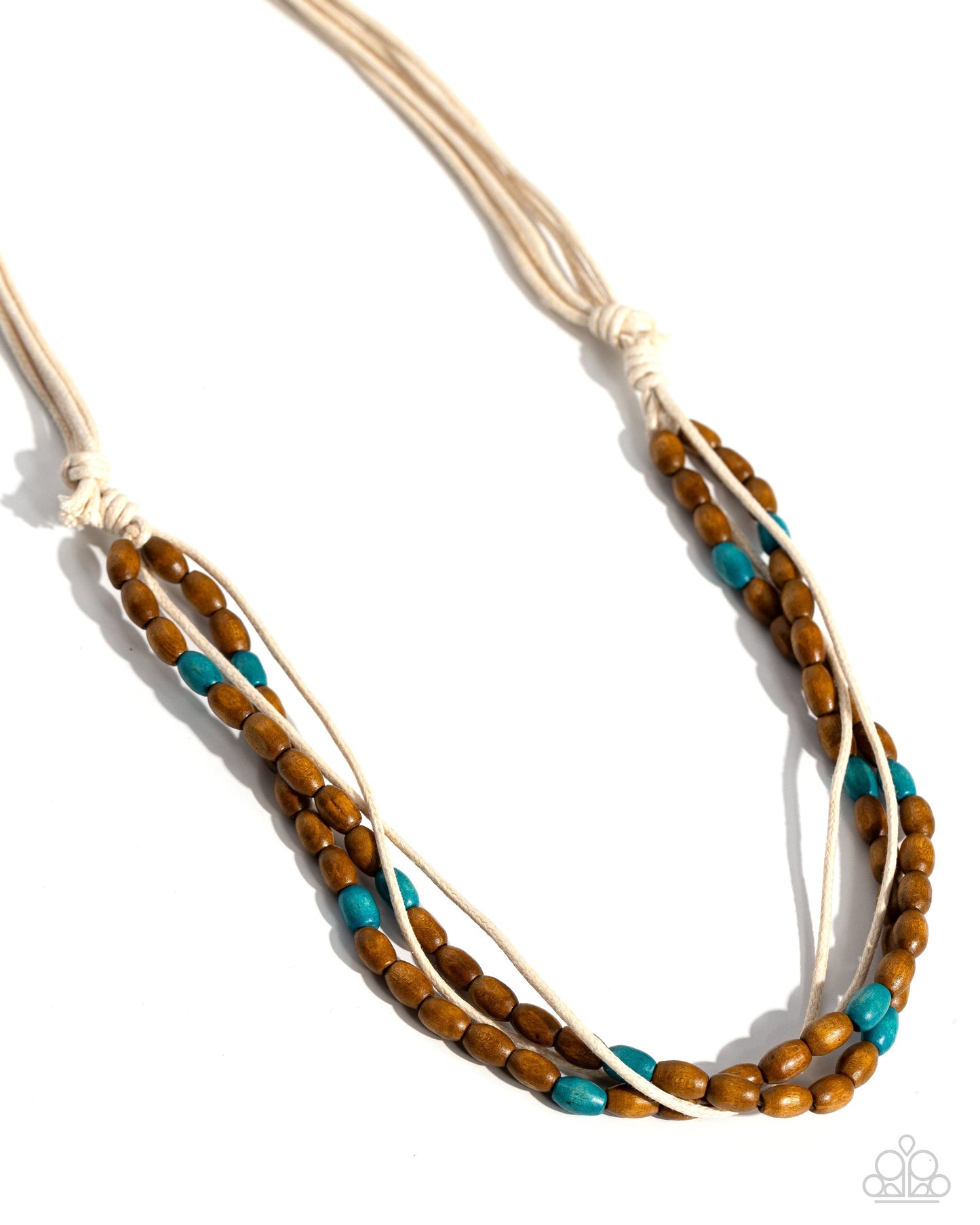 Summer Odyssey - Blue Wooden Bead Urban Necklace - Paparazzi Accessories