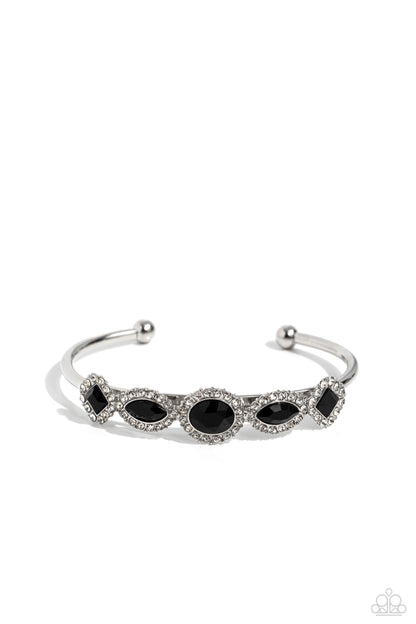 Simmer on GLOW - Black Cuff Bracelet - Paparazzi Accessories